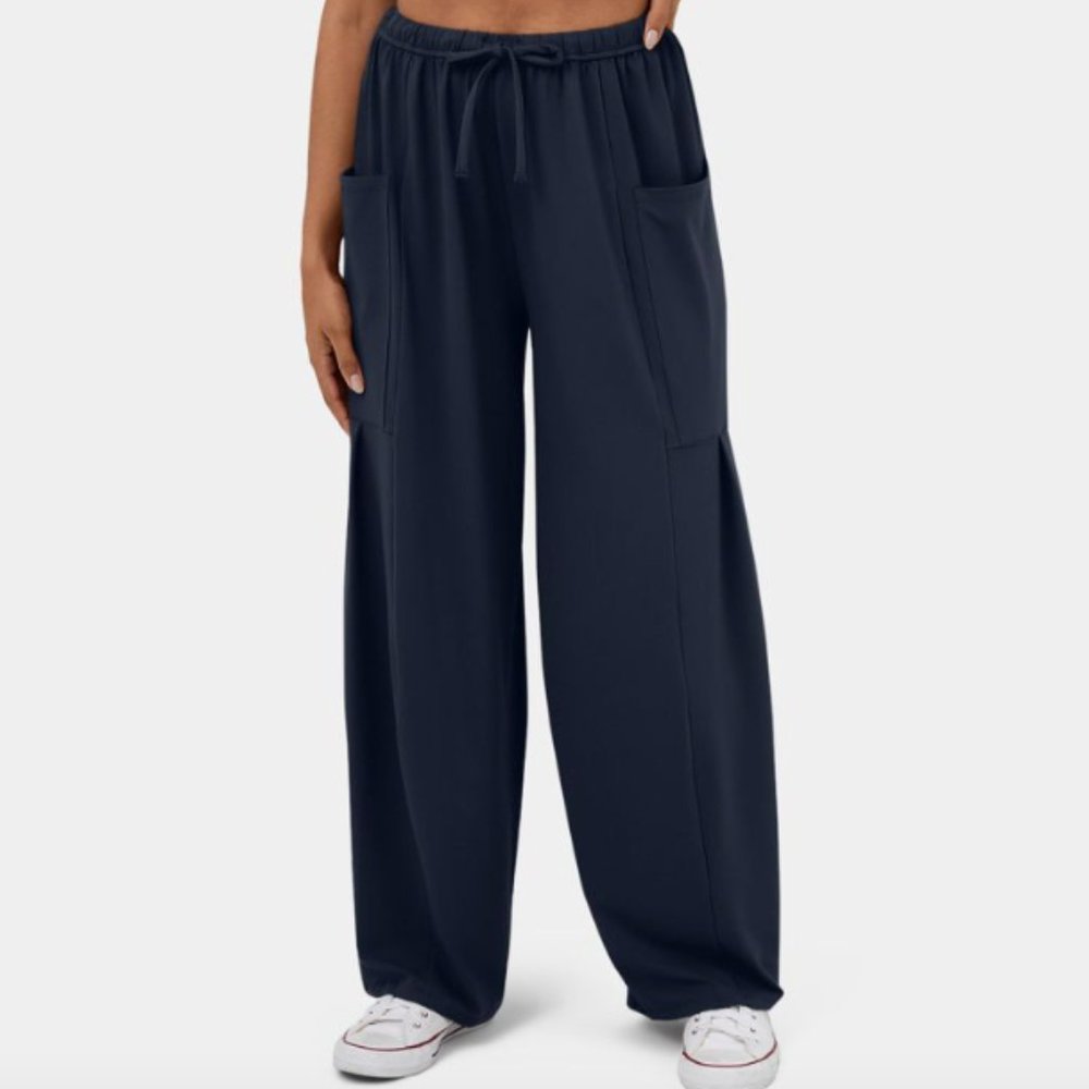 NWT Halara Mid Rise Elastic Waist Wide Leg Pull-On Pant